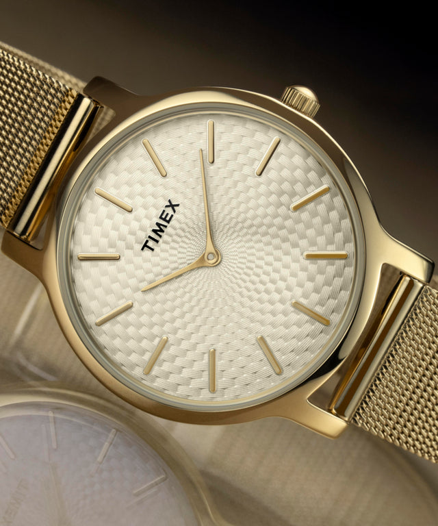 TW2R36100 Transcend™ 34mm Mesh Band Watch Campaign Key Silhouettes (Beauty shots) Image