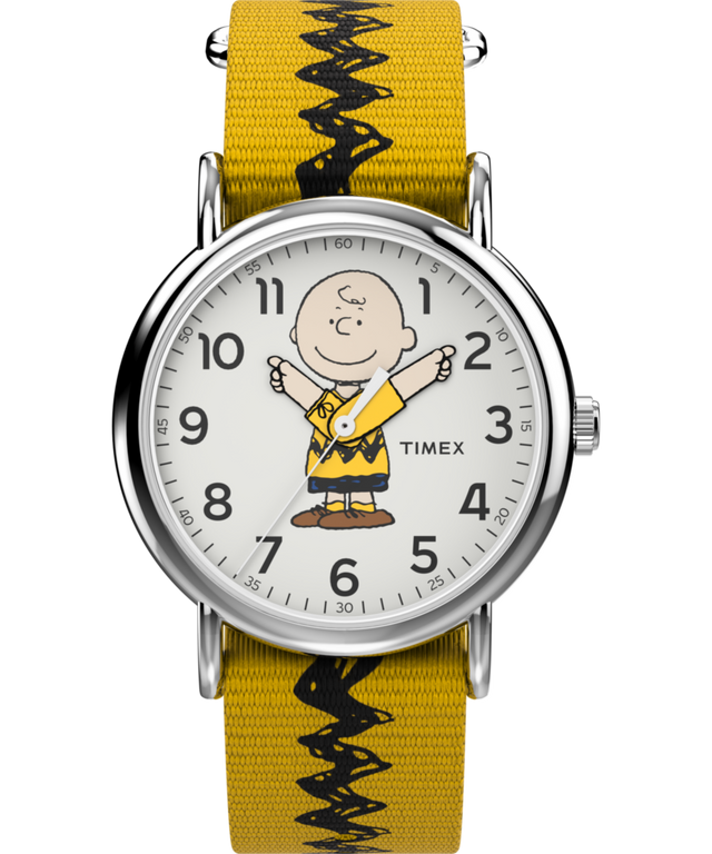 TW2R41100 Timex x Peanuts Charlie Brown 38mm Fabric Strap Watch Primary Image