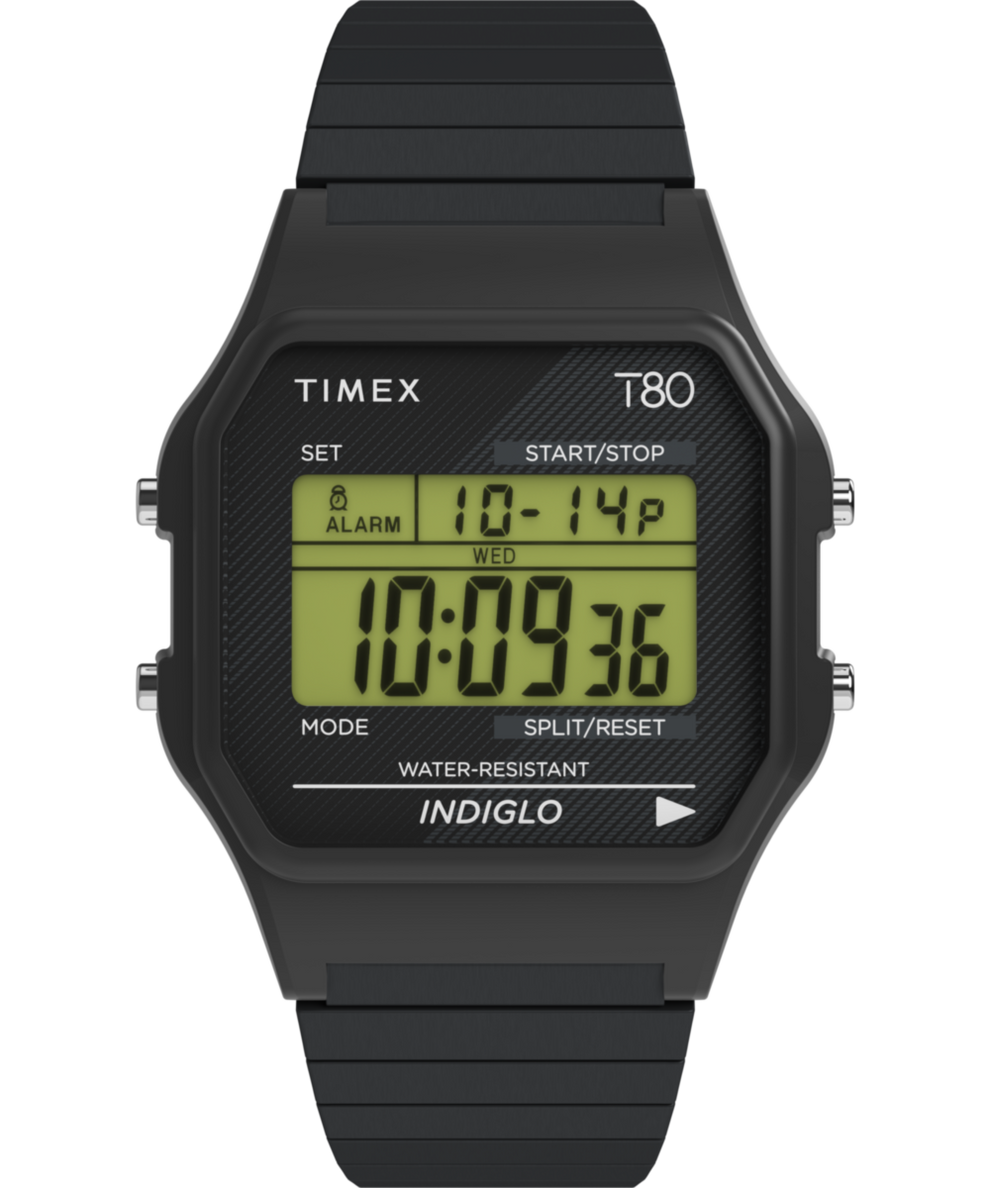 TW2R67000 Timex T80 34mm Stainless Steel Expansion Band Watch Primary Image