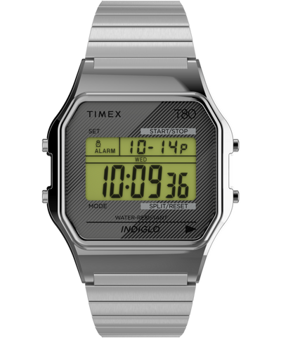 TW2R79100 Timex T80 34mm Stainless Steel Expansion Band Watch Primary Image