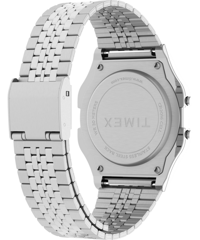TW2R79300 Timex T80 34mm Stainless Steel Bracelet Watch Caseback with Attachment Image