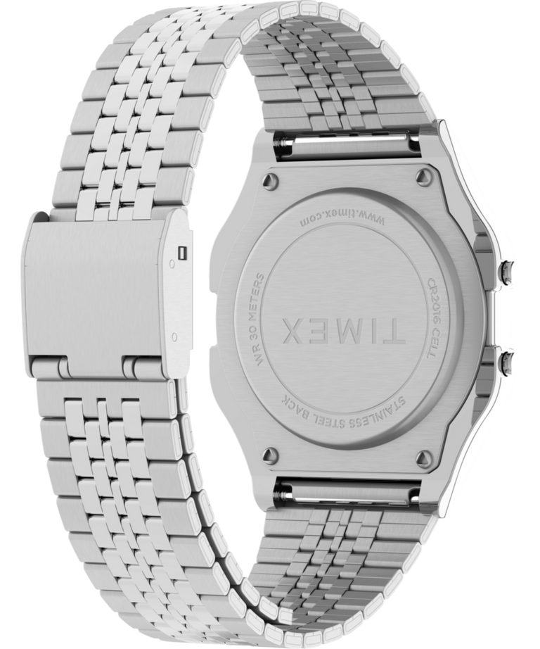 TW2R79300 Timex T80 34mm Stainless Steel Bracelet Watch Caseback with Attachment Image