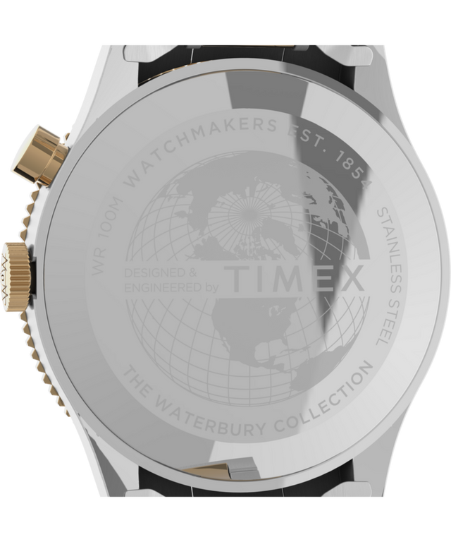 TW2U90600 Waterbury Traditional GMT 39mm Stainless Steel Bracelet Watch Caseback Image