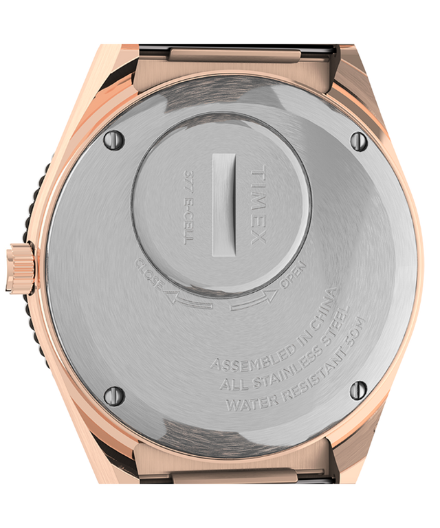 TW2U95700UK Q Timex 36mm Stainless Steel Bracelet Watch caseback image