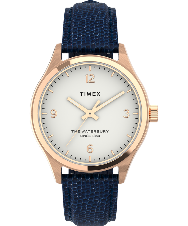 Waterbury Traditional 34mm Leather Strap Watch