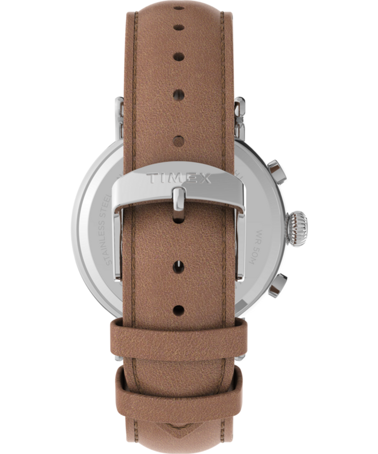 TW2V27500UK Timex Standard Chronograph 41mm Leather Strap Watch strap image