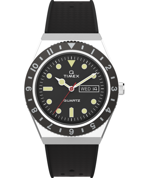 Q Timex 38mm Synthetic Rubber Strap Watch
