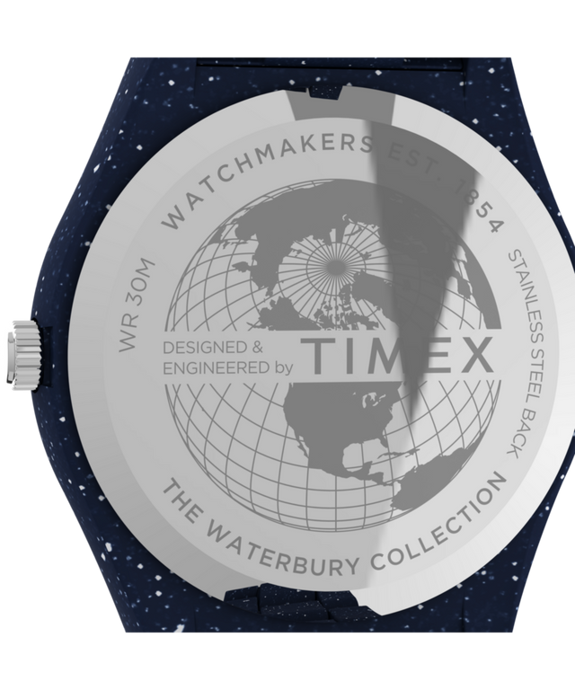 TW2V37400 Waste More Time Watch Timex Legacy Ocean 42mm with Recycled Plastic Bracelet Caseback Image