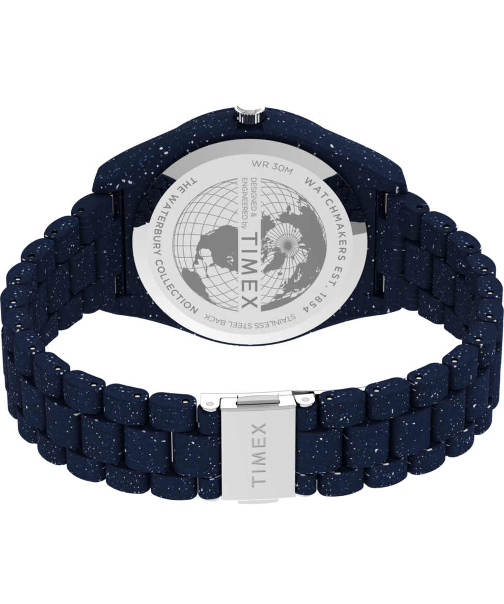 TW2V37400 Waste More Time Watch Timex Legacy Ocean 42mm with Recycled Plastic Bracelet Caseback with Attachment Image