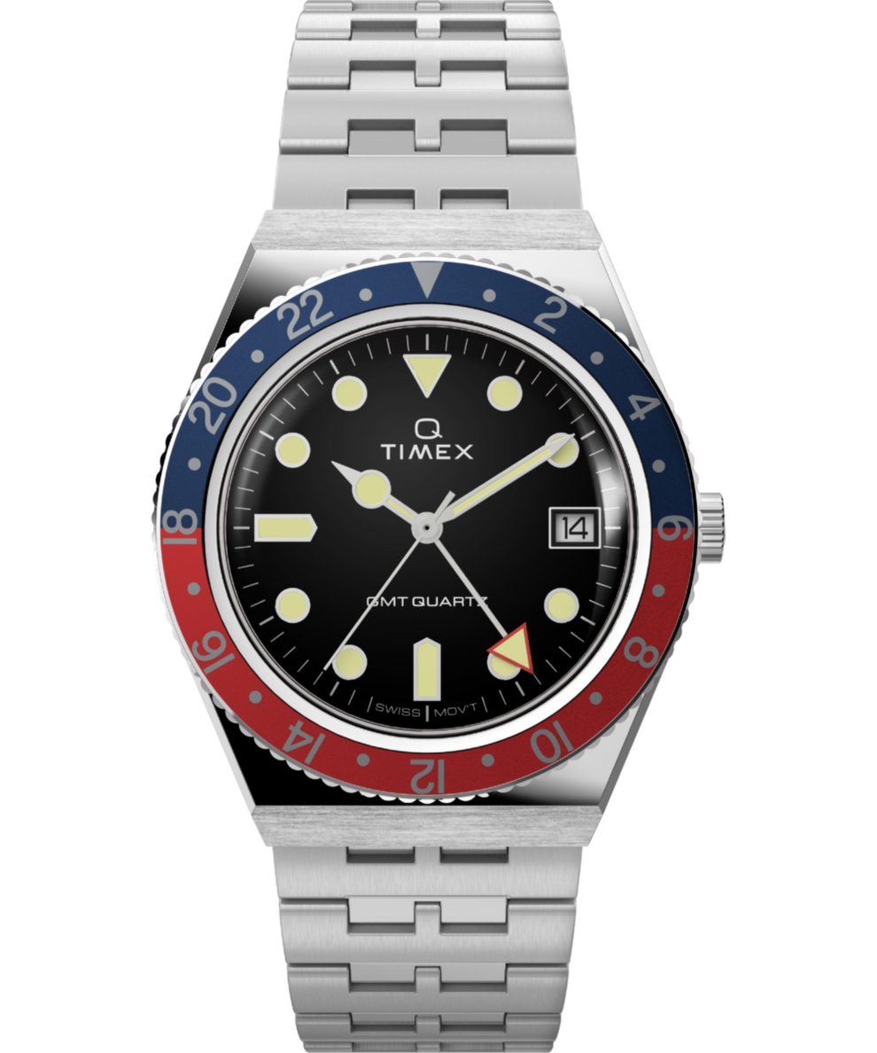 Q Timex GMT 38mm Stainless Steel Bracelet Watch - TW2V38000 | Timex UK