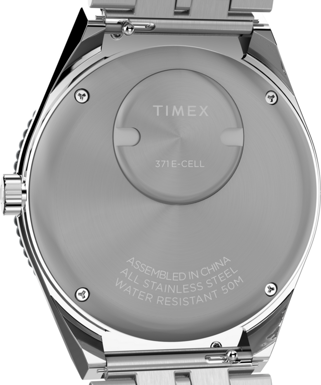 TW2V38000 Q Timex GMT 38mm Stainless Steel Bracelet Watch Caseback Image