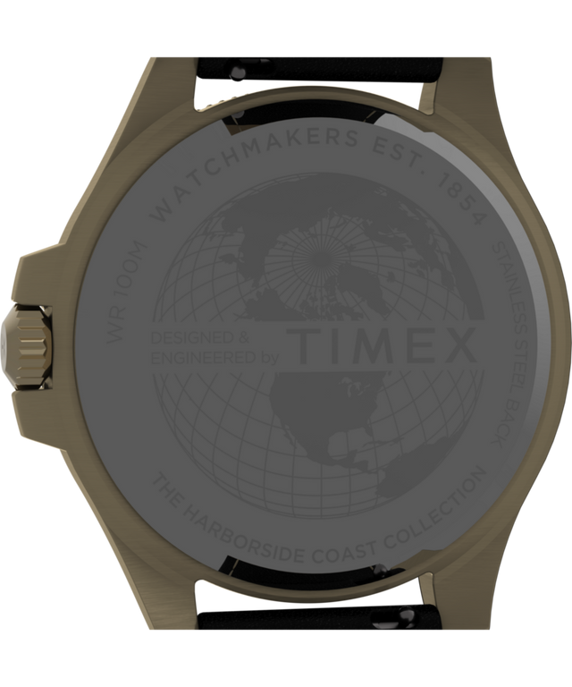 TW2V42200 Harborside Coast 43mm Leather Strap Watch Caseback Image