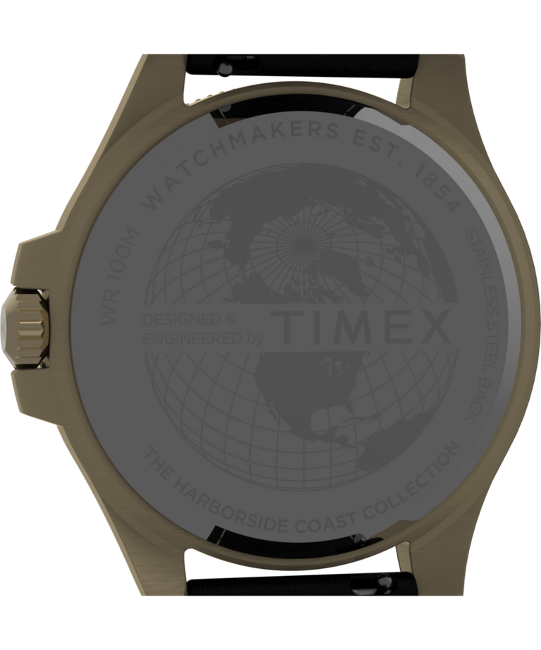 TW2V42200 Harborside Coast 43mm Leather Strap Watch Caseback Image