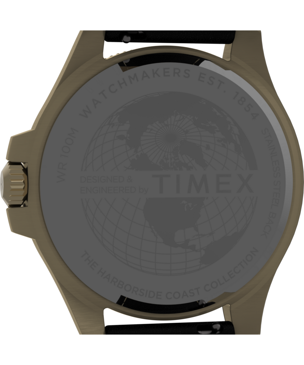 TW2V42200 Harborside Coast 43mm Leather Strap Watch Caseback Image