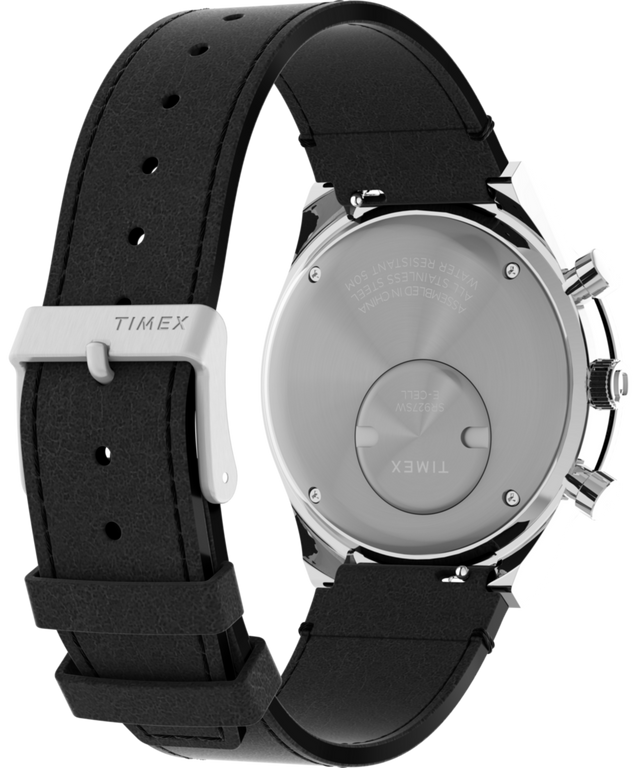 TW2V42700 Q Timex Chronograph 40mm Leather Strap Watch Caseback with Attachment Image