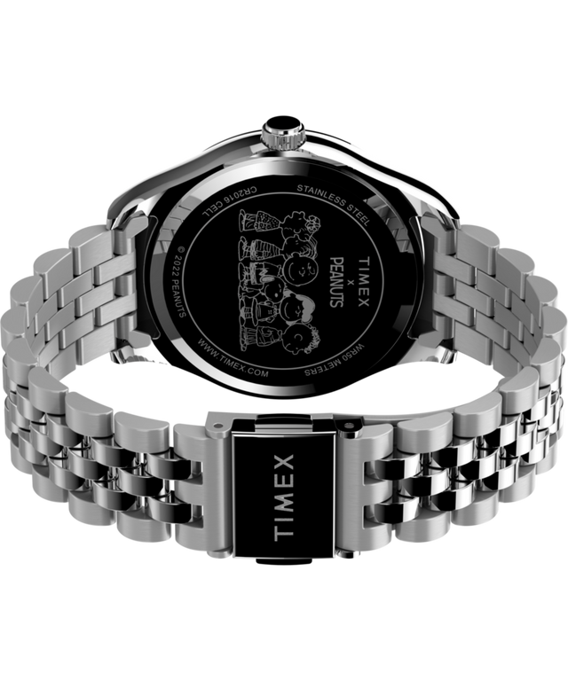 TW2V47400 Peanuts® x Timex Legacy 34mm Stainless Steel Bracelet Watch Caseback with Attachment Image