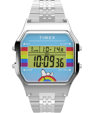 TW2V61300 Peanuts® x Timex 80 Dream in Color 34mm Stainless Steel Bracelet Watch Primary Image