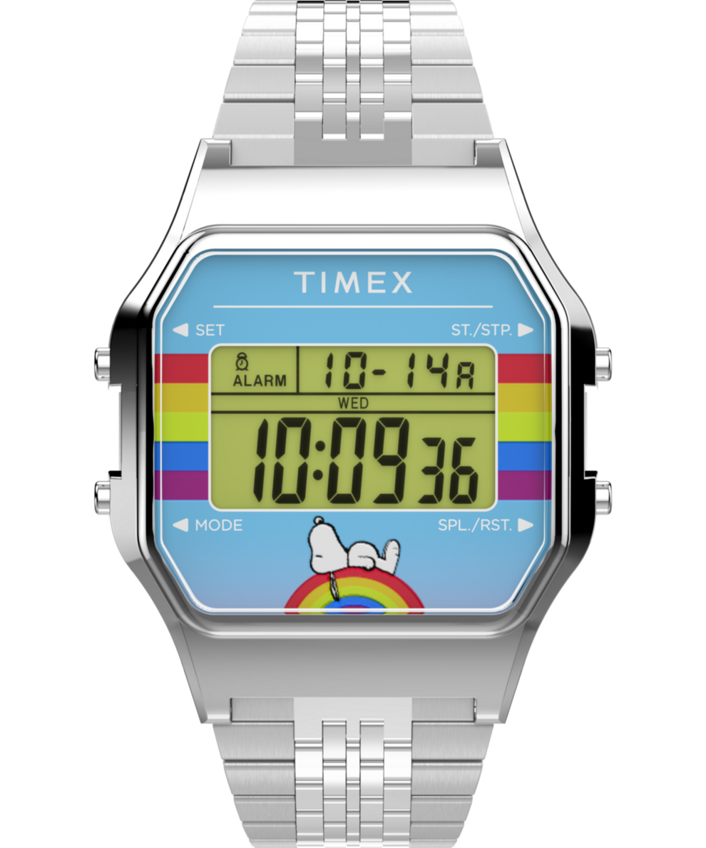 TW2V61300 Peanuts® x Timex 80 Dream in Color 34mm Stainless Steel Bracelet Watch Primary Image
