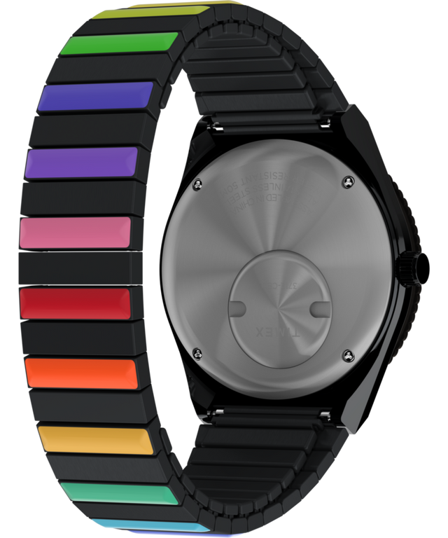 TW2V65900 Q Timex Rainbow 36mm Stainless Steel Expansion Band Watch Caseback with Attachment Image