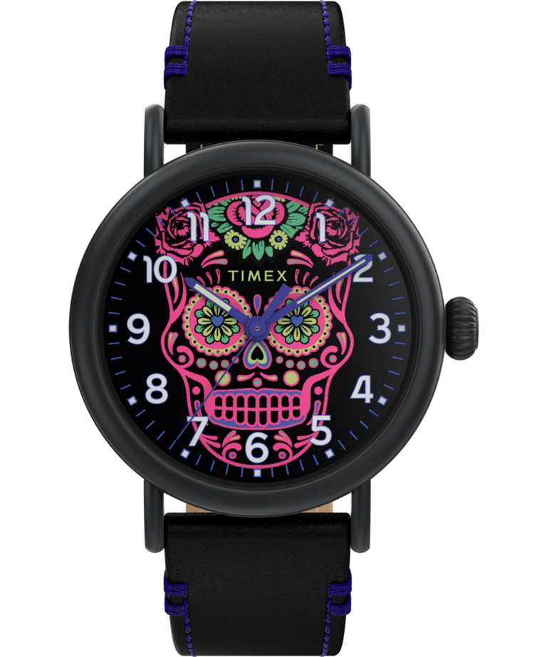 TW2V67600 Timex Waterbury Standard Dia de los Muertos 40mm Leather Strap Watch Primary Image