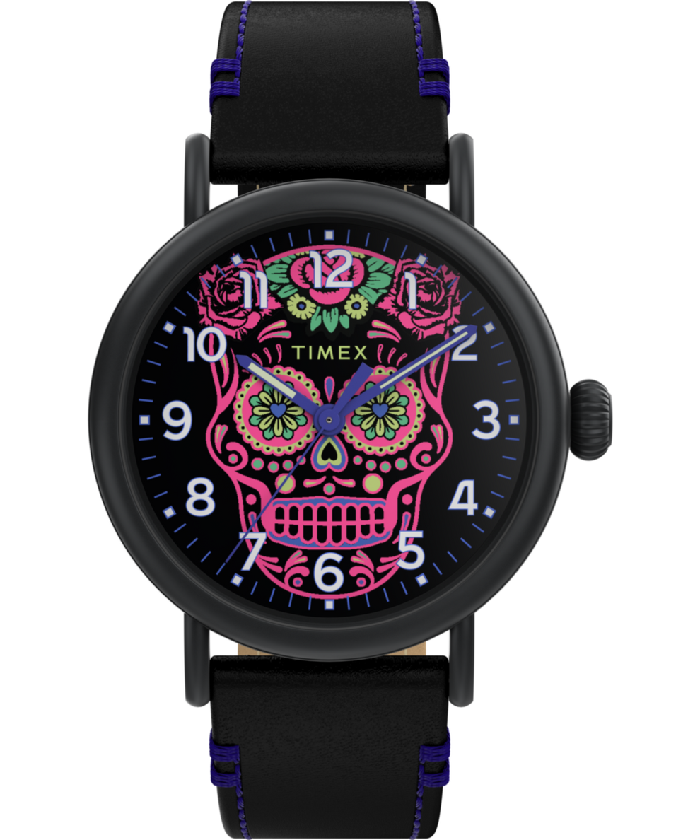 TW2V67600 Timex Waterbury Standard Dia de los Muertos 40mm Leather Strap Watch Primary Image