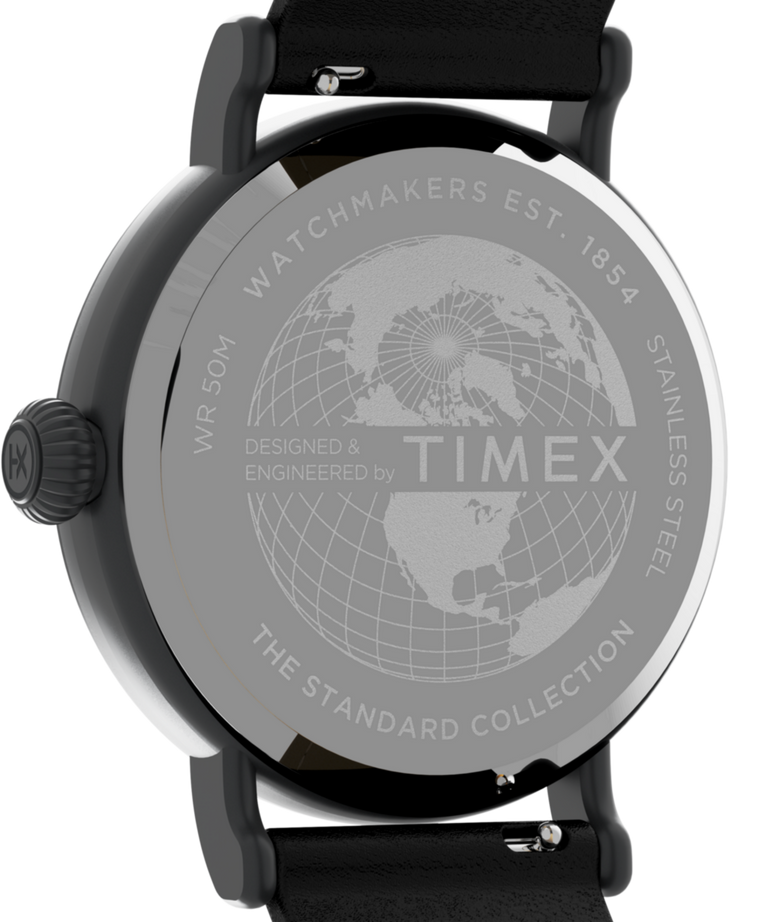 TW2V67700 Timex Standard Dia de los Muertos 40mm Leather Strap Watch Caseback Image