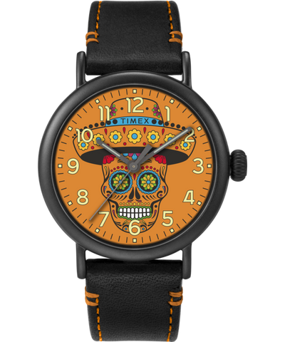 TW2V67700 Timex Standard Dia de los Muertos 40mm Leather Strap Watch Primary Image