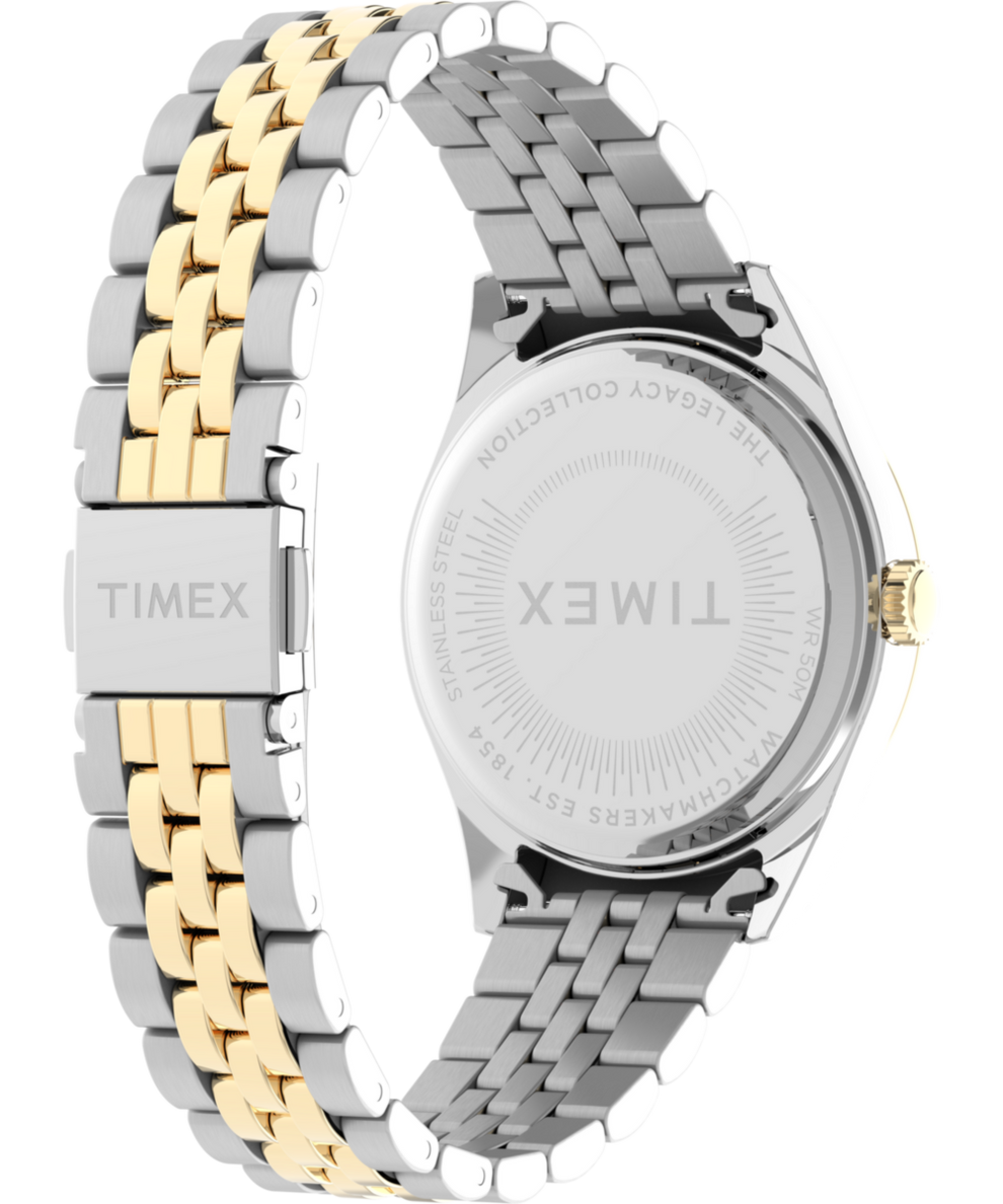 TW2V68500 Timex Legacy Day and Date 36mm Stainless Steel Bracelet Watch Caseback with Attachment Image