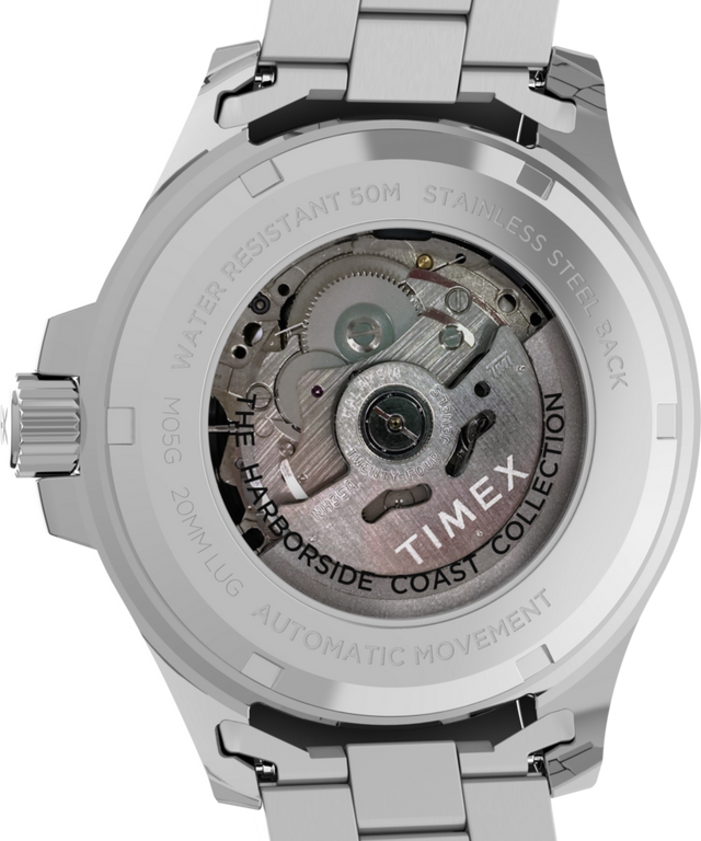 TW2V72100 Harborside Coast Automatic 43mm Stainless Steel Bracelet Watch Caseback Image