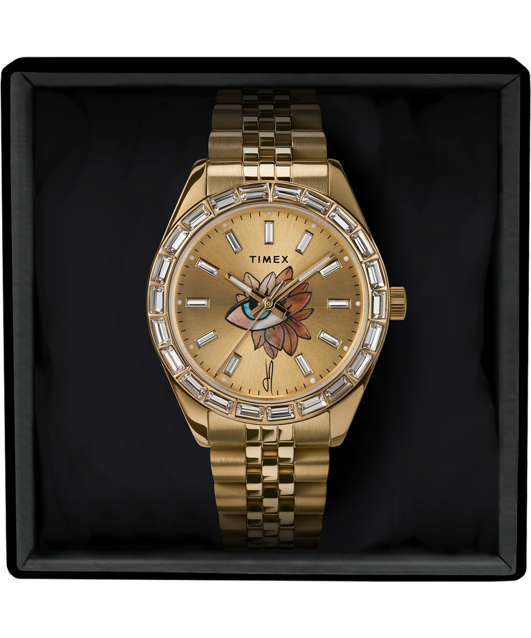 Timex Legacy x Jacquie Aiche Gold Sunray Dial with Tribe Eye 36mm Watch