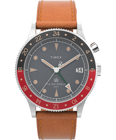 TW2V74000 Waterbury Traditional GMT 39mm Leather Strap Watch Primary Image