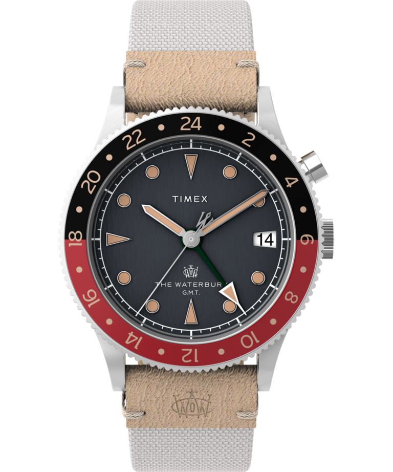TW2V74100 Waterbury Traditional GMT 39mm Mixed Material Strap Watch Primary Image