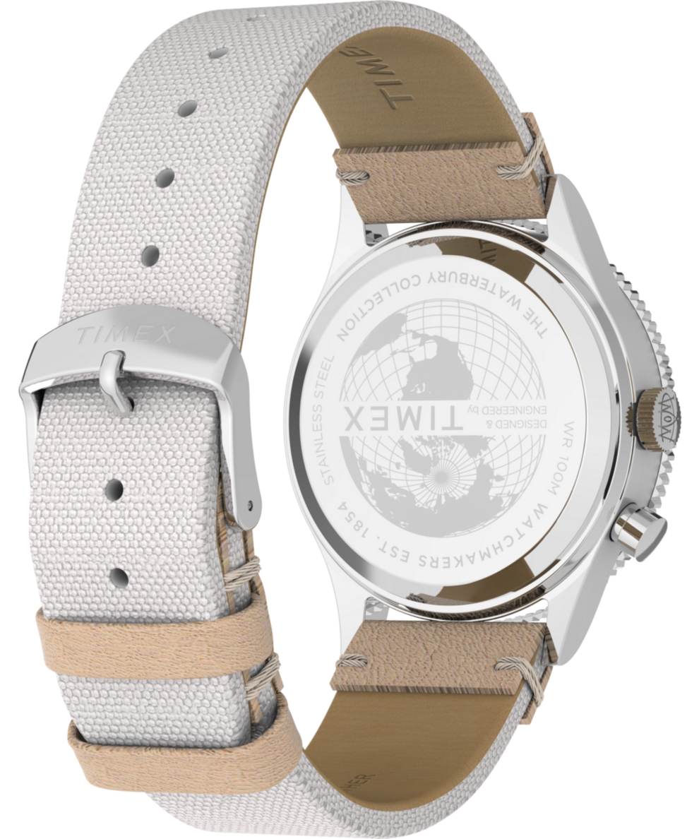 TW2V74100 Waterbury Traditional GMT 39mm Mixed Material Strap Watch Caseback with Attachment Image