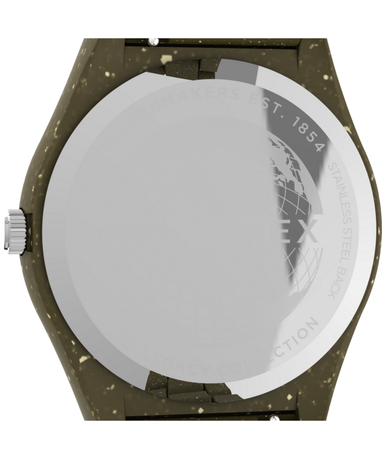 TW2V77100 Timex Legacy Ocean 42mm Recycled Plastic Bracelet Watch Caseback Image