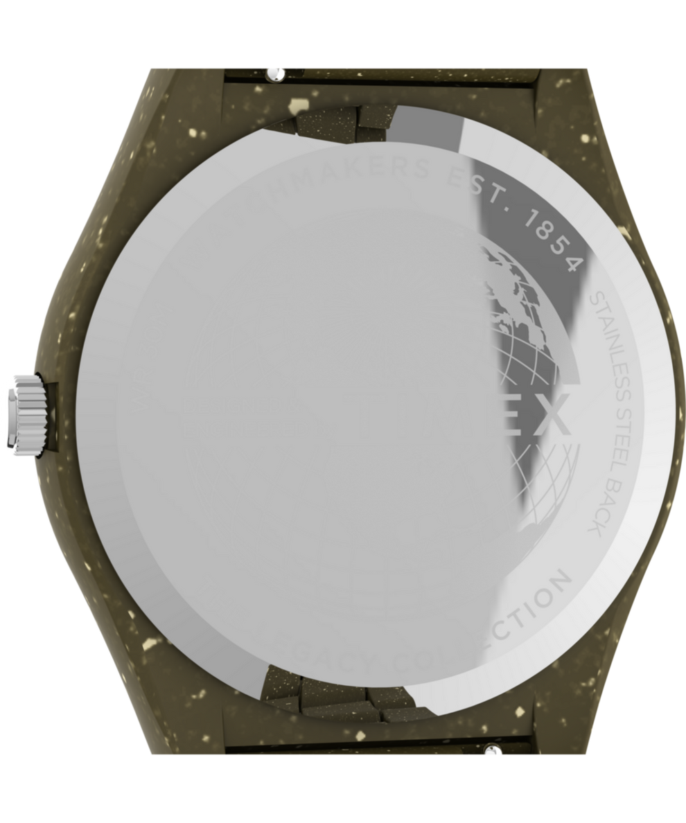 TW2V77100 Timex Legacy Ocean 42mm Recycled Plastic Bracelet Watch Caseback Image