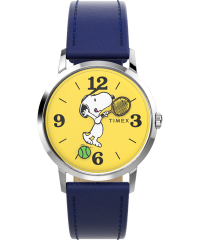 TW2V88400 Timex Marlin® Hand-Wound x Snoopy Tennis 34mm Leather Strap Watch Primary Image