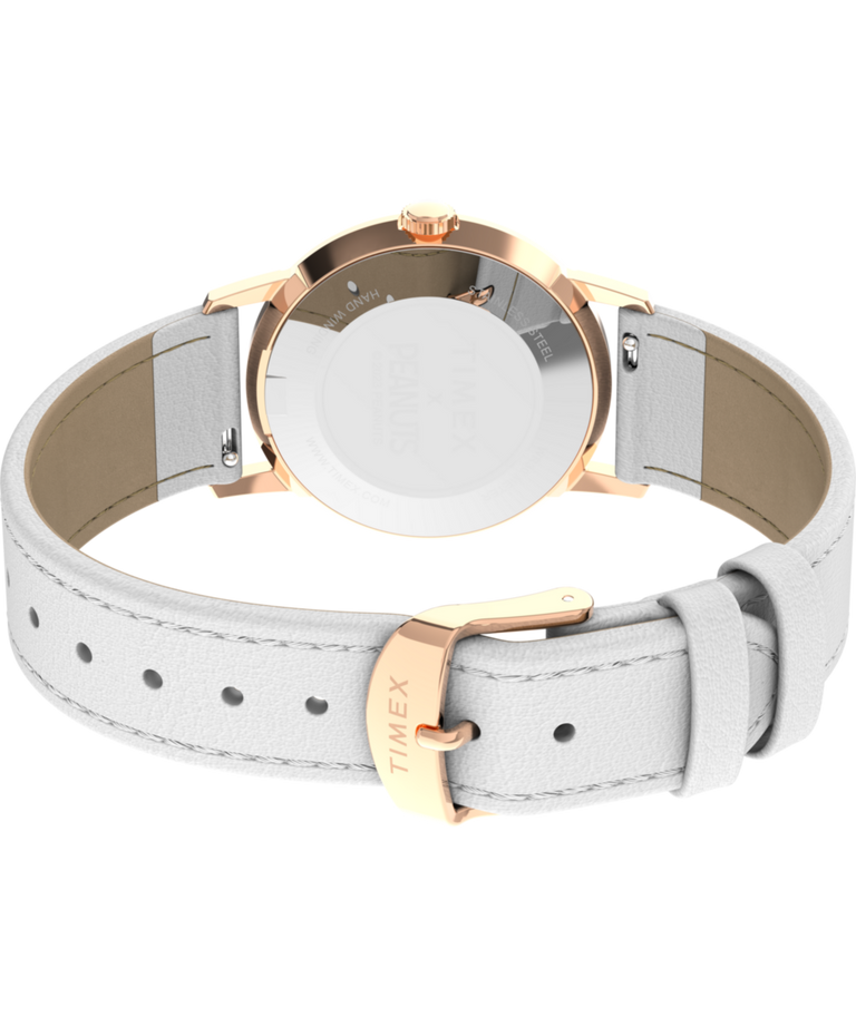 TW2V91200 Marlin® Hand-Wound x Snoopy Floral 34mm Leather Strap Watch Caseback with Attachment Image