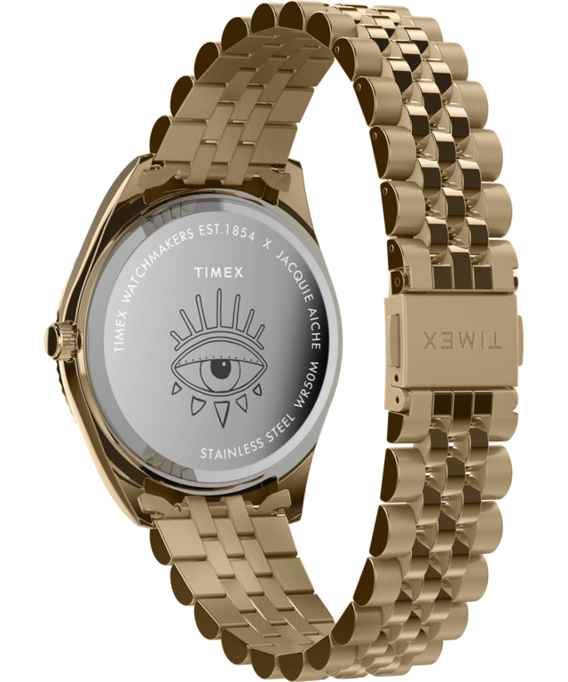 TW2V95000 Timex x Jacquie Aiche High Life 41mm Stainless Steel Bracelet Watch Caseback with Attachment Image