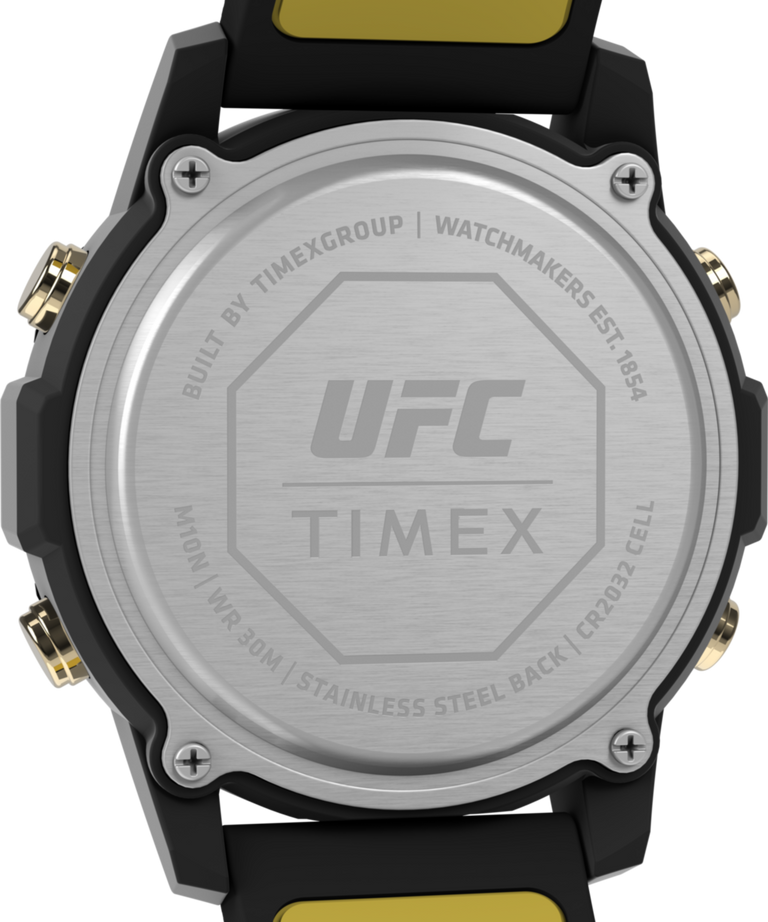 TW2V97900 Timex UFC Brawler 43mm Silicone Strap Watch Caseback Image