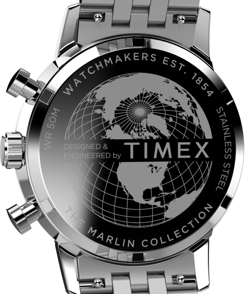 Marlin Chronograph Tachymeter 40mm Stainless Steel Bracelet Watch TW2W10400 Timex UK