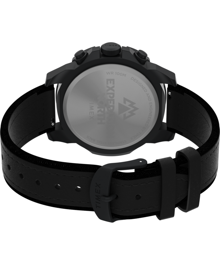 TW2W16000 Expedition Ridge Chronograph 42mm Eco-Friendly Leather Strap Watch Caseback with Attachment Image
