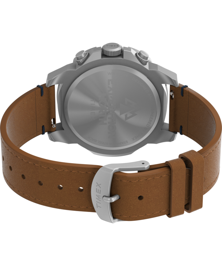 TW2W16300 Expedition Ridge Chronograph 42mm Eco-Friendly Leather Strap Watch Caseback with Attachment Image