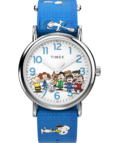 TW2W19400 Peanuts® x Timex Weekender Gang's All Here 38mm Fabric Strap Watch Primary Image