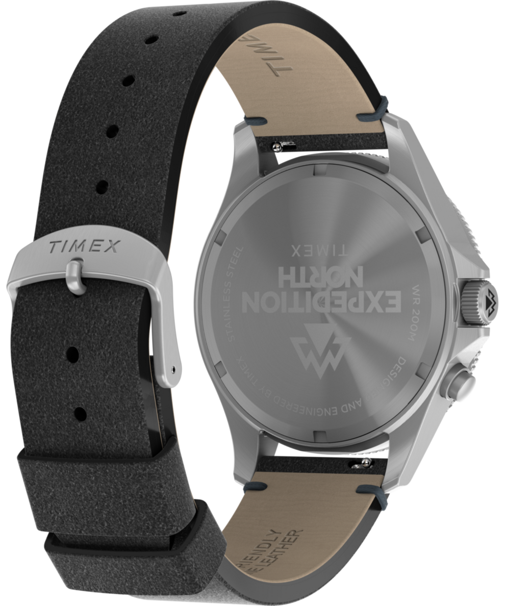 TW2W21900 Expedition North® Slack Tide 41mm Waxed Leather Strap Watch Caseback with Attachment Image