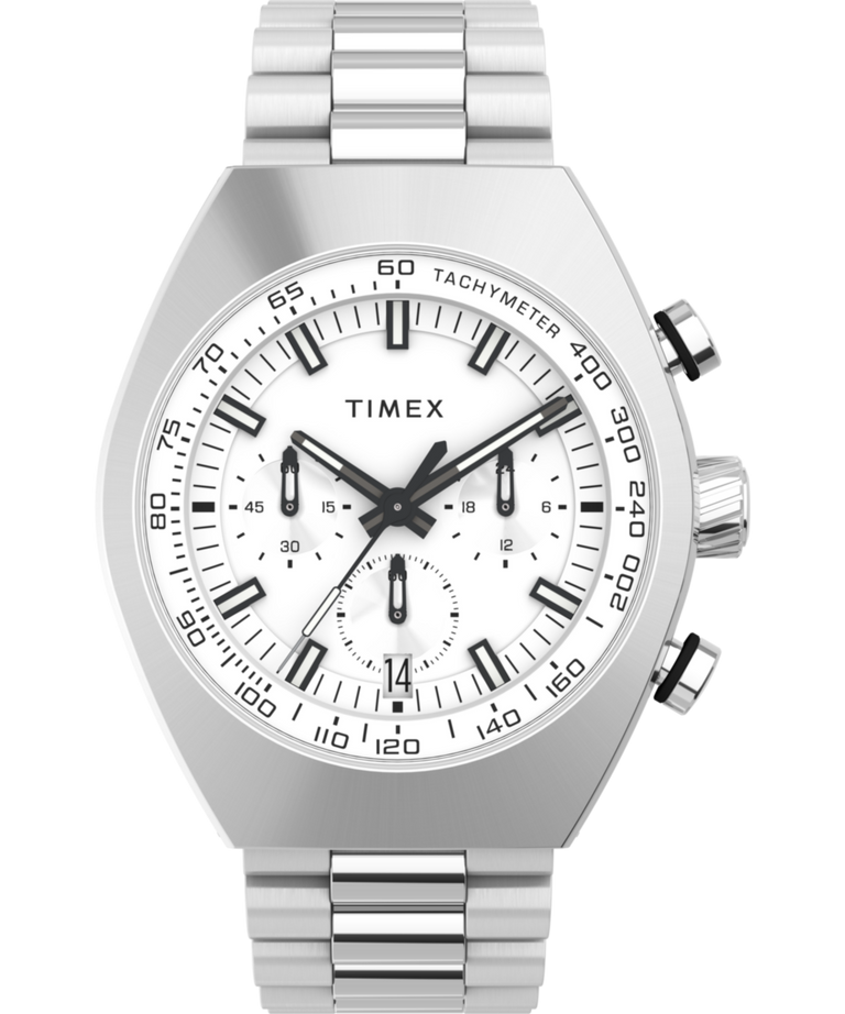 TW2W22200 Timex Legacy Tonneau Chronograph 42mm Stainless Steel Bracelet Watch Primary Image