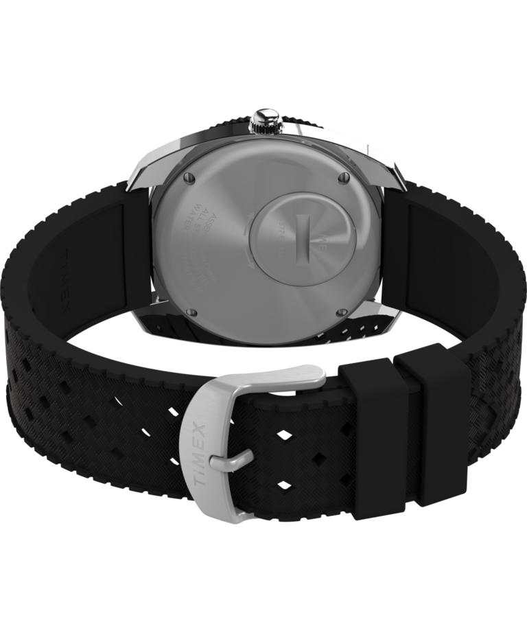TW2W22400 Q Timex Reissue 1971 Velocity 36mm Synthetic Rubber Strap Watch Caseback with Attachment Image