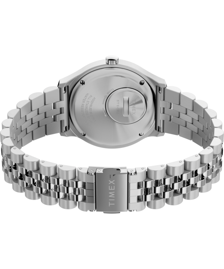 TW2W22500 Q Timex Reissue Dégradé 38mm Stainless Steel Bracelet Watch Caseback with Attachment Image
