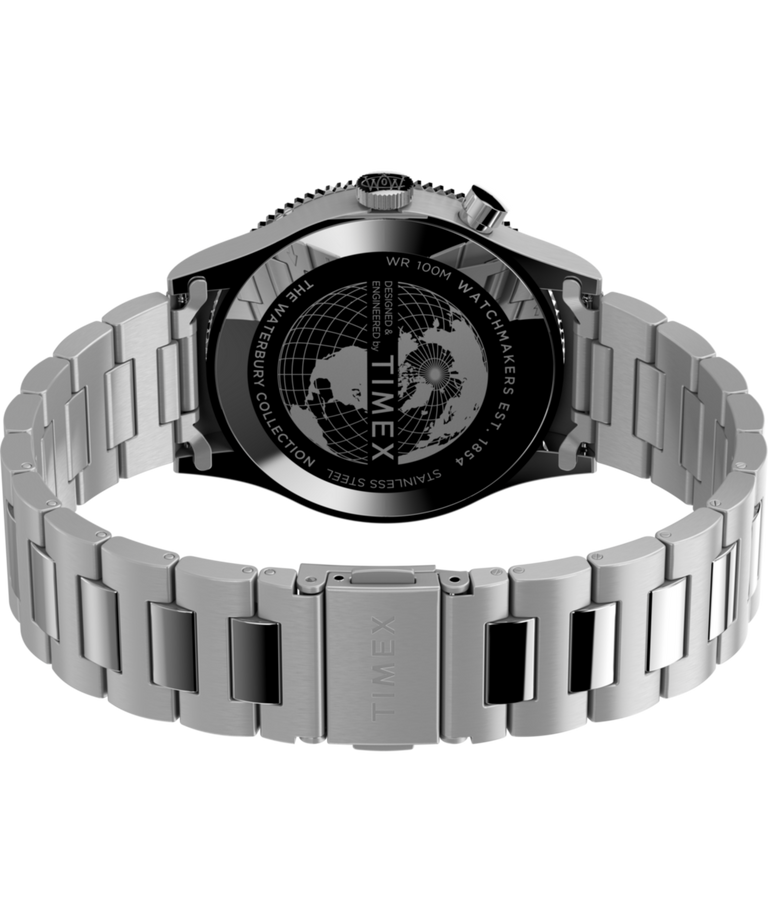 TW2W22700 Waterbury Traditional GMT 39mm Stainless Steel Bracelet Watch Caseback with Attachment Image