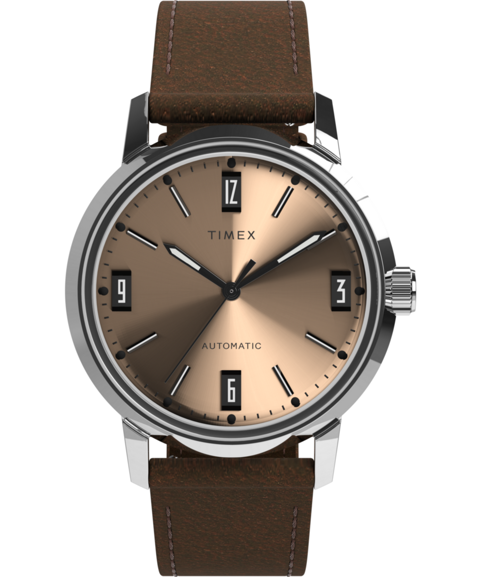 Marlin Automatic 40mm Leather Strap Watch TW2W33800 Timex UK