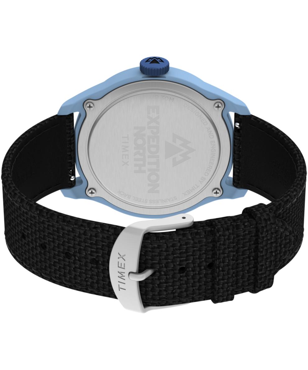 TW2W34300 Expedition Traprock 43mm Recycled Fabric Strap Watch Caseback with Attachment Image